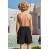 Arshiner Boy’s Swim Trunks with Compression Liner Kids Bathing Suit Beach Swimming Shorts 6-14 Years(Black)