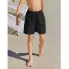 Arshiner Boy’s Swim Trunks with Compression Liner Kids Bathing Suit Beach Swimming Shorts 6-14 Years(Black)