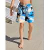 Arshiner Boy’s Swim Trunks with Compression Liner Kids Bathing Suit Beach Swimming Shorts 6-14 Years(Coconut Tree – Blue/Black/Yellow)