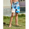 Arshiner Boy’s Swim Trunks with Compression Liner Kids Bathing Suit Beach Swimming Shorts 6-14 Years(Coconut Tree – Blue/Black/Yellow)