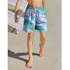 Arshiner Boy’s Swim Trunks with Compression Liner Kids Bathing Suit Beach Swimming Shorts 6-14 Years(Flamingo – Blue/Pink/Green)
