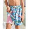 Arshiner Boy’s Swim Trunks with Compression Liner Kids Bathing Suit Beach Swimming Shorts 6-14 Years(Flamingo – Blue/Pink/Green)