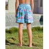 Arshiner Boy’s Swim Trunks with Compression Liner Kids Bathing Suit Beach Swimming Shorts 6-14 Years(Flamingo – Blue/Pink/Green)
