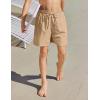 Arshiner Boy’s Swim Trunks with Compression Liner Kids Bathing Suit Beach Swimming Shorts 6-14 Years(Khaki)