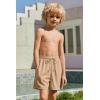 Arshiner Boy’s Swim Trunks with Compression Liner Kids Bathing Suit Beach Swimming Shorts 6-14 Years(Khaki)