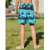 Arshiner Boy’s Swim Trunks with Compression Liner Kids Bathing Suit Beach Swimming Shorts 6-14 Years(Palm Tree – Green/Black)