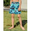 Arshiner Boy’s Swim Trunks with Compression Liner Kids Bathing Suit Beach Swimming Shorts 6-14 Years(Palm Tree – Green/Black)