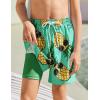 Arshiner Boy’s Swim Trunks with Compression Liner Kids Bathing Suit Beach Swimming Shorts 6-14 Years(Pineapple-green)