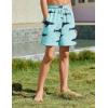 Arshiner Boy’s Swim Trunks with Compression Liner Kids Bathing Suit Beach Swimming Shorts 6-14 Years(Shadow Shark – Green)