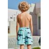Arshiner Boy’s Swim Trunks with Compression Liner Kids Bathing Suit Beach Swimming Shorts 6-14 Years(Shadow Shark – Green)