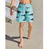 Arshiner Boy’s Swim Trunks with Compression Liner Kids Bathing Suit Beach Swimming Shorts 6-14 Years(Shadow Shark – Green)