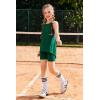 Arshiner Girls 2 Piece Outfits Summer Clothes Sleeveless Pullover Open Back Tank Tops and Biker Shorts Kids Athletic Sets(Green)