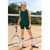 Arshiner Girls 2 Piece Outfits Summer Clothes Sleeveless Pullover Open Back Tank Tops and Biker Shorts Kids Athletic Sets(Green)