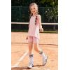 Arshiner Girls 2 Piece Outfits Summer Clothes Sleeveless Pullover Open Back Tank Tops and Biker Shorts Kids Athletic Sets(Pink)