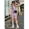 Arshiner Girls 2 Piece Outfits Summer Clothes Sleeveless Pullover Open Back Tank Tops and Biker Shorts Kids Athletic Sets(Purple)