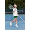Arshiner Girls Clothes Summer 2 Piece Outfits Drop Shoulder T-Shirts and Biker Shorts Kids Fashion Clothing Sets(White&green)