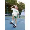 Arshiner Girls Clothes Summer 2 Piece Outfits Drop Shoulder T-Shirts and Biker Shorts Kids Fashion Clothing Sets(White&green)