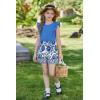 Arshiner Girls Clothes Summer Outfits Ruffle Sleeve Tops and Paperbag Waist Shorts with Pockets Kids Clothing Set(Royal Blue)