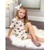 Arshiner Girls Pajamas Sets Short Sleeve Kids Pjs Button Down Sleepwear for 4-13Y(Black Bow)