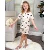 Arshiner Girls Pajamas Sets Short Sleeve Kids Pjs Button Down Sleepwear for 4-13Y(Black Bow)