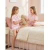 Arshiner Girls Pajamas Sets Short Sleeve Kids Pjs Button Down Sleepwear for 4-13Y(Pink Clouds)