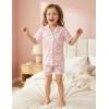 Arshiner Girls Pajamas Sets Short Sleeve Kids Pjs Button Down Sleepwear for 4-13Y(Pink Clouds)