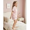 Arshiner Girls Pajamas Sets Short Sleeve Kids Pjs Button Down Sleepwear for 4-13Y(Pink Clouds)