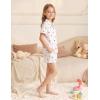 Arshiner Girls Pajamas Sets Short Sleeve Kids Pjs Button Down Sleepwear for 4-13Y(White Cherry)