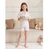Arshiner Girls Pajamas Sets Short Sleeve Kids Pjs Button Down Sleepwear for 4-13Y(White Cherry)
