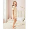 Arshiner Girls Pajamas Sets Short Sleeve Kids Pjs Button Down Sleepwear for 4-13Y(Yellow Flowers)