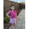 Arshiner Girls Shorts Sets 2 Pieces Outfits Twist Front Ruffle Sleeve T-Shirts and Shorts With Pockets Cute Clothes Sets(Hot Pink)