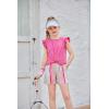 Arshiner Girls Shorts Sets 2 Pieces Outfits Twist Front Ruffle Sleeve T-Shirts and Shorts With Pockets Cute Clothes Sets(Hot Pink)
