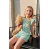 Arshiner Girls Shorts Sets 2 Pieces Outfits Twist Front Ruffle Sleeve T-Shirts and Shorts With Pockets Cute Clothes Sets(Ice Green)