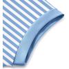Arshiner Girls Summer 2 Piece Outfits Short Sleeve T Shirts Top and Shorts Clothing Sets with Pockets(Blue and White Stripes)