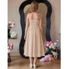 Arshiner Girls Summer Dress Maxi Spaghetti Strap Ruched Flowy Beach Boho Casual Teen Girl Sundress 6-14 Years(Champagne)
