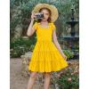 Arshiner Girls Summer Dress Tween Boho Casual Bowknot Strap Sleeveless Swing Flowy Ruffle Tiered Sundresses with Pockets(Yellow)