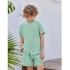 Arshiner Toddler Boys 2 Piece Set Short Sleeve Button Down Shirt and Shorts Vacation Texture Outfits with Pocket 2-13 Years(Green)