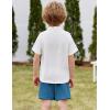 Arshiner Toddler Boys 2 Piece Set Short Sleeve Button Down Shirt and Shorts Vacation Texture Outfits with Pocket 2-13 Years(White & Blue)