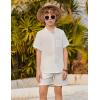 Arshiner Toddler Boys 2 Piece Set Short Sleeve Button Down Shirt and Shorts Vacation Texture Outfits with Pocket 2-13 Years(White)