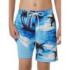 Arshiner Boy’s Swim Trunks with Compression Liner Kids Bathing Suit Beach Swimming Shorts 6-14 Years(Coconut Tree – Blue/Black/Yellow)