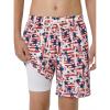 Arshiner Boy’s Swim Trunks with Compression Liner Kids Bathing Suit Beach Swimming Shorts 6-14 Years(National Flag)