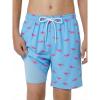 Arshiner Boy’s Swim Trunks with Compression Liner Kids Bathing Suit Beach Swimming Shorts 6-14 Years(Shark – Green/Red)