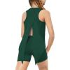 Arshiner Girls 2 Piece Outfits Summer Clothes Sleeveless Pullover Open Back Tank Tops and Biker Shorts Kids Athletic Sets(Green)