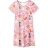 Arshiner Girls Nightgowns Summer Soft Cute Cartoon Print Pajama Sleep Dress for Kids 4-12 Years(Pink Cute Cats)