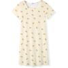 Arshiner Girls Nightgowns Summer Soft Cute Cartoon Print Pajama Sleep Dress for Kids 4-12 Years(Yellow Flowers)