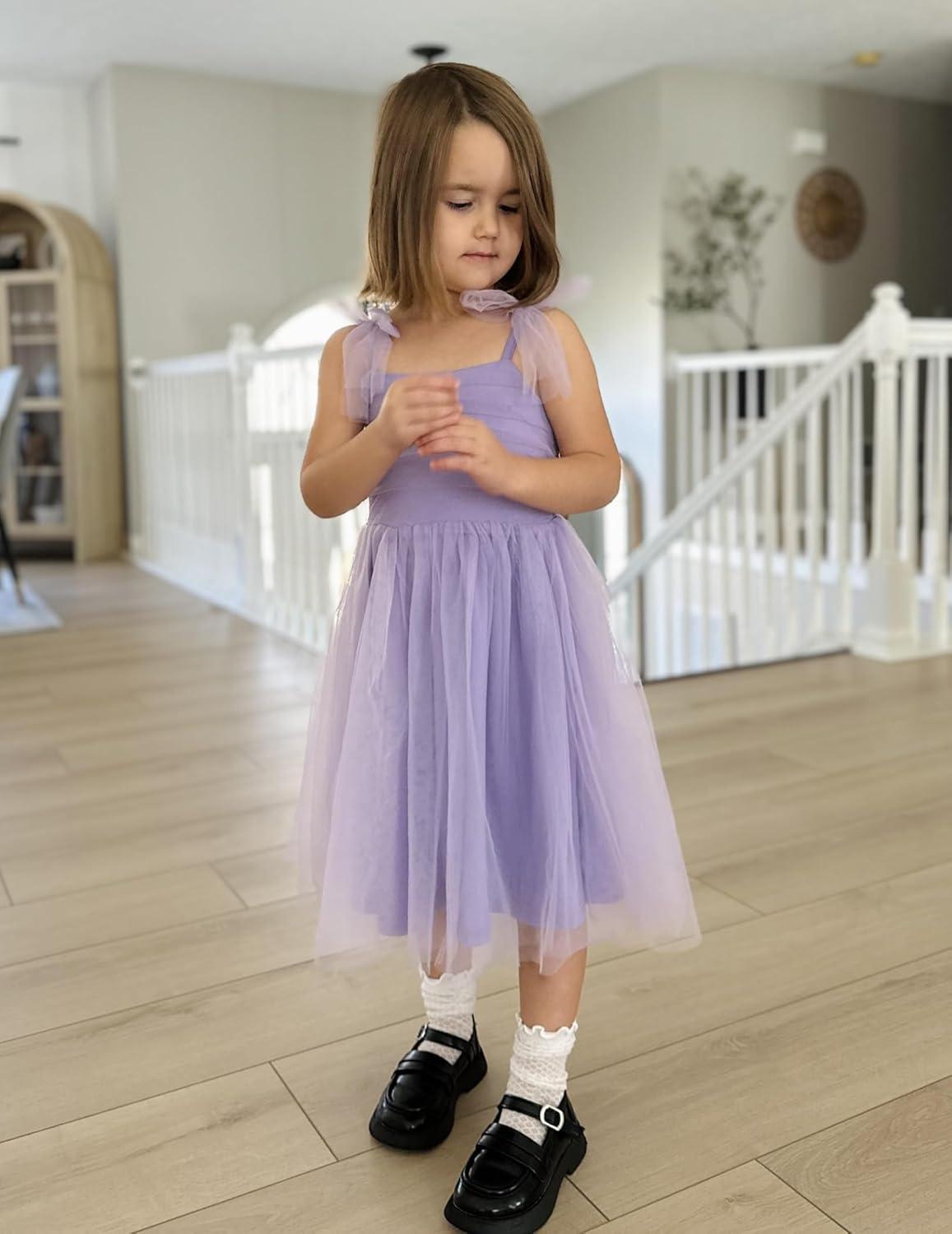 image:imageArshiner Toddler Tulle Dress Girls Spaghetti Strap Birthday Princess Photoshoot Tutu DressesLilac