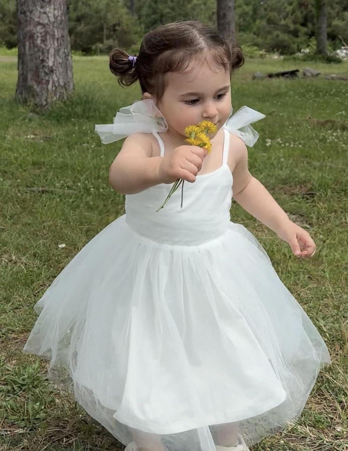 image:imageArshiner Toddler Tulle Dress Girls Spaghetti Strap Birthday Princess Photoshoot Tutu DressesWhite