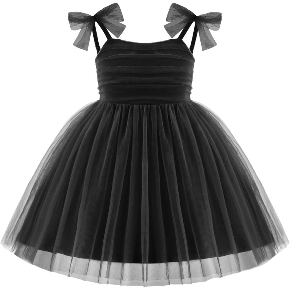 image:imageArshiner Toddler Tulle Dress Girls Spaghetti Strap Birthday Princess Photoshoot Tutu DressesBlack