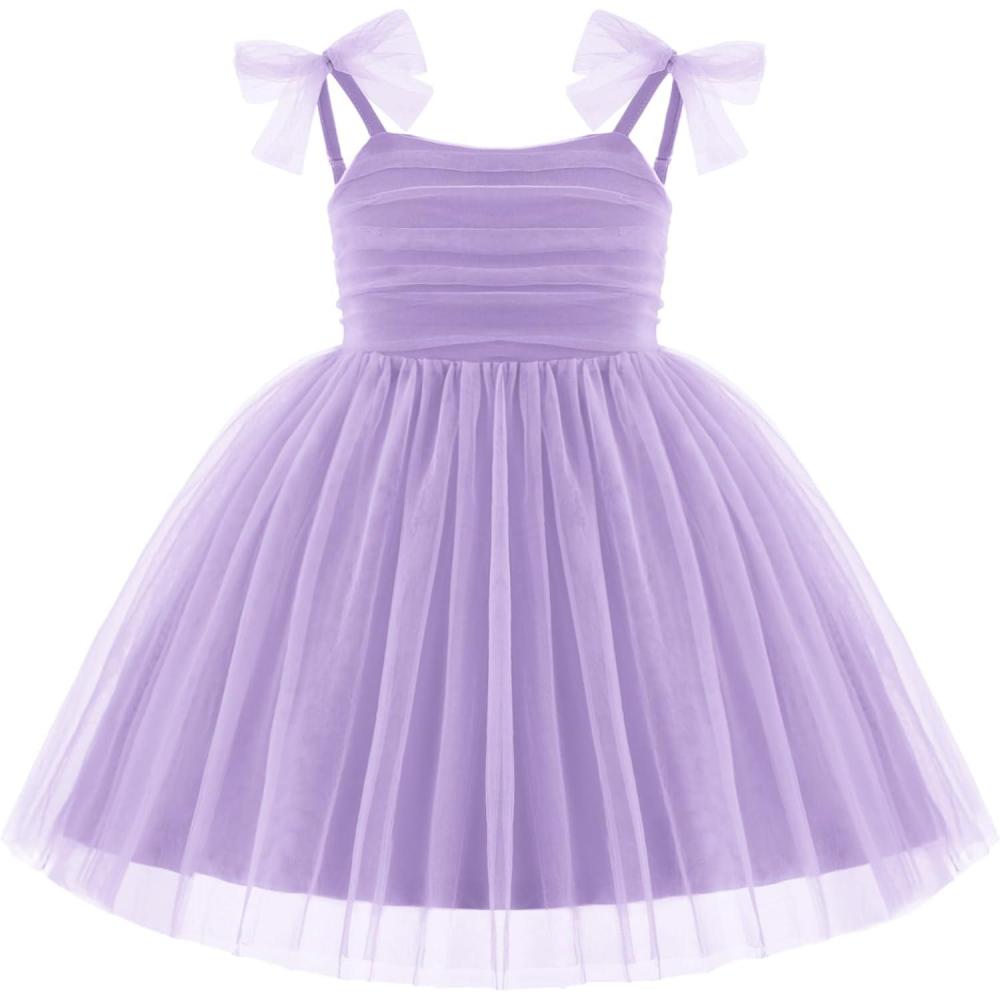 image:imageArshiner Toddler Tulle Dress Girls Spaghetti Strap Birthday Princess Photoshoot Tutu DressesLilac