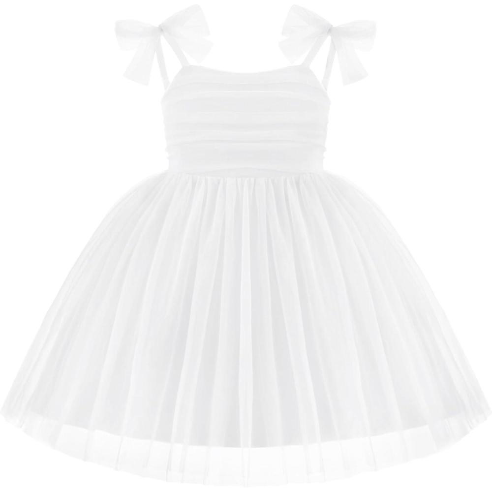 image:imageArshiner Toddler Tulle Dress Girls Spaghetti Strap Birthday Princess Photoshoot Tutu DressesWhite